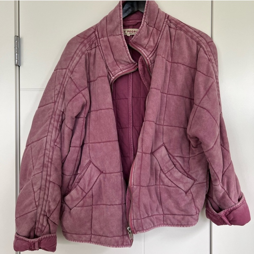 Free People Quilted Corduroy Puffer Jacket in Dusty Rose - Picture 6 of 6